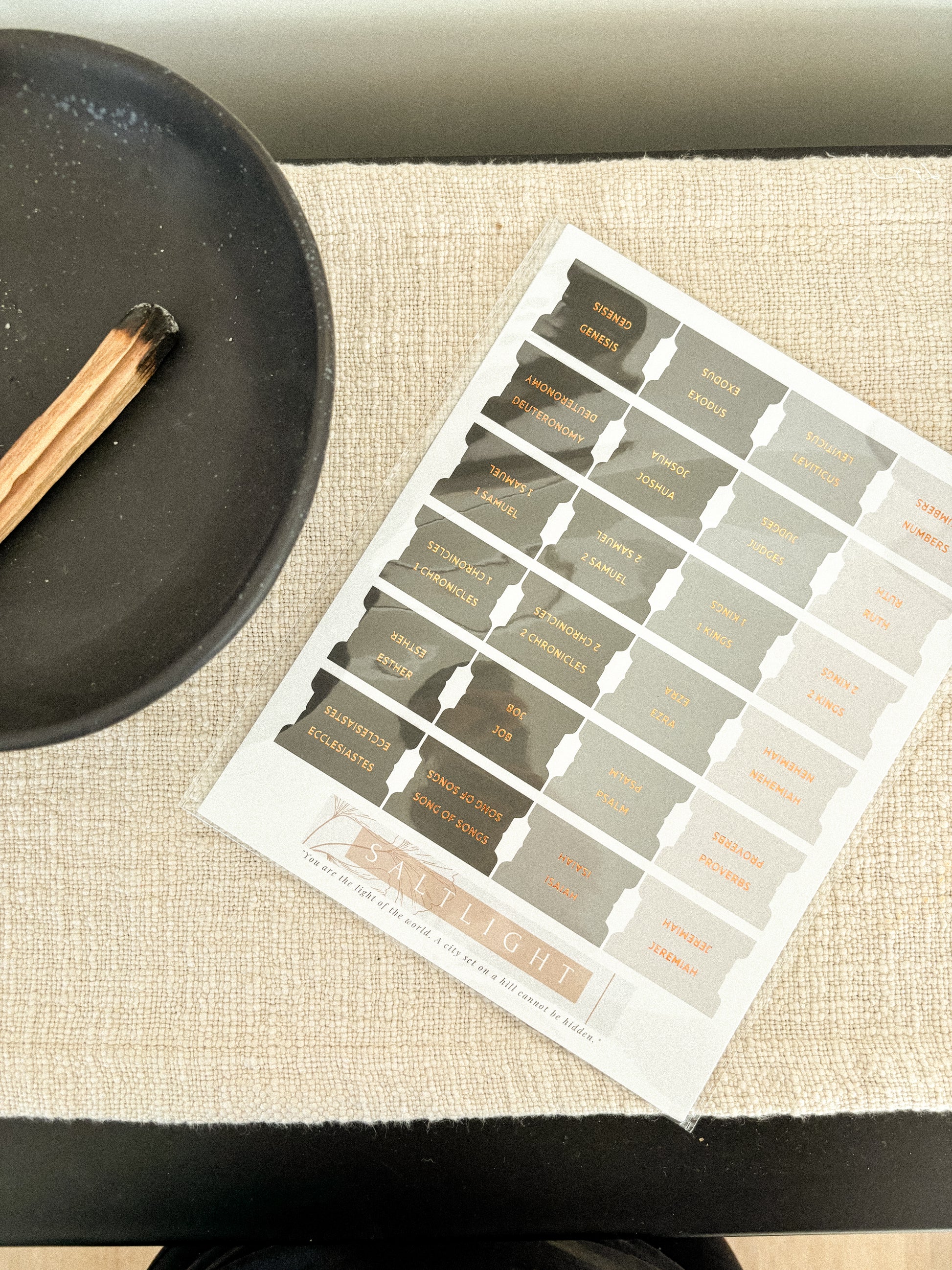 Bible Tabs Black Copper | Matte-Coated Sticker Tabs