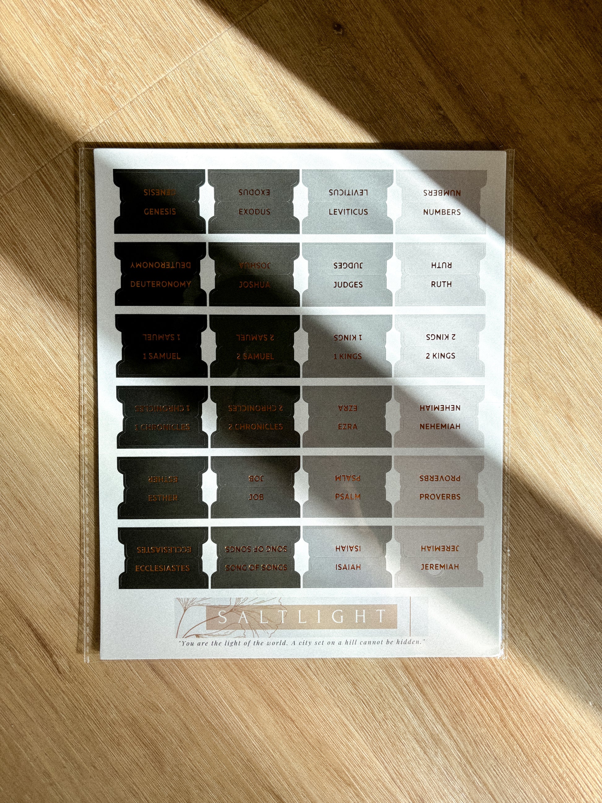 Bible Tabs Black Copper & Matte-Coated Sticker Tabs
