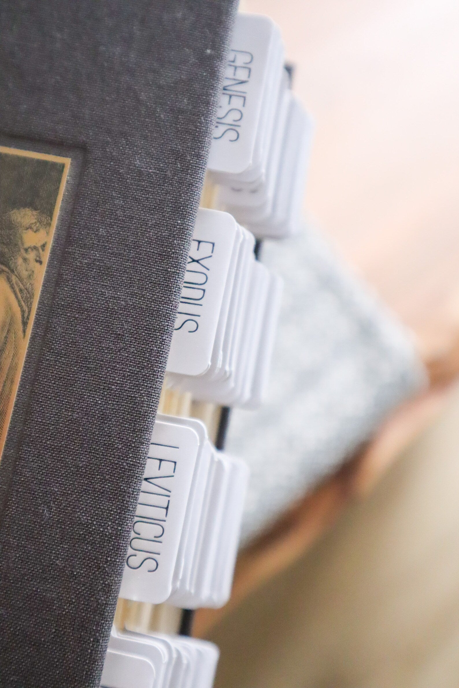 Bible Tabs Neutral Black | Matte-Coated Sticker Tabs