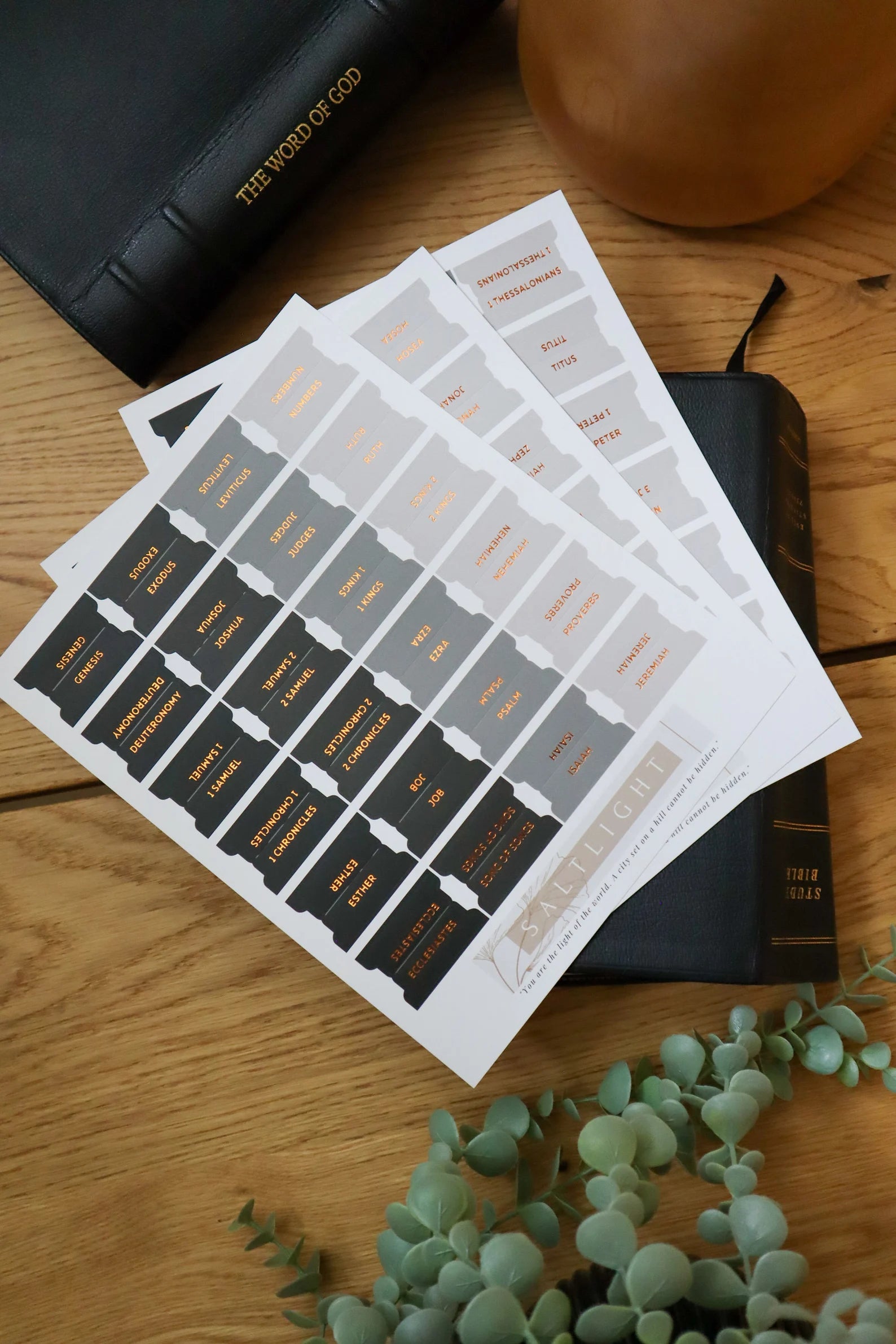 Bible Tabs Black Copper | Matte-Coated Sticker Tabs