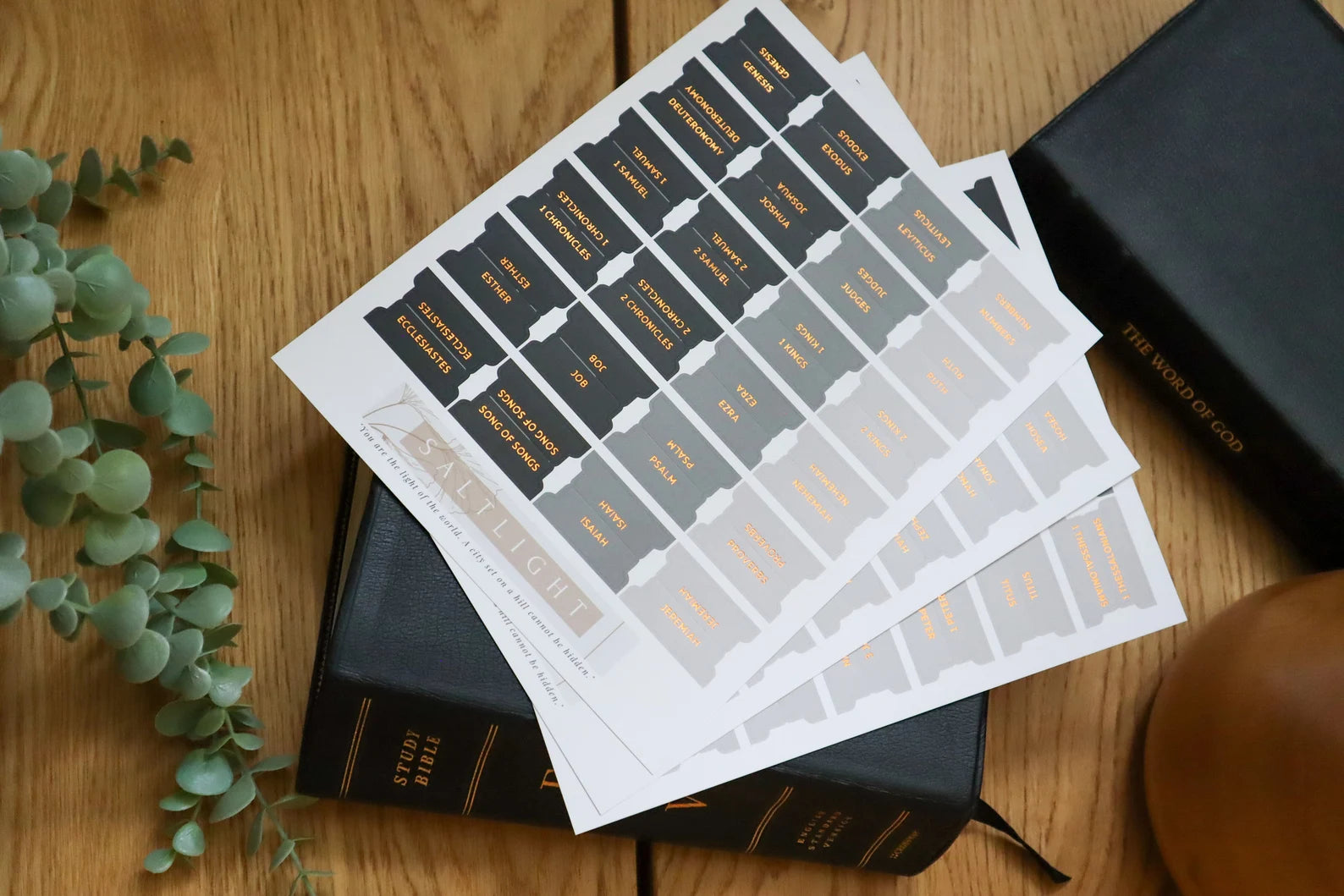 Bible Tabs Black Copper | Matte-Coated Sticker Tabs