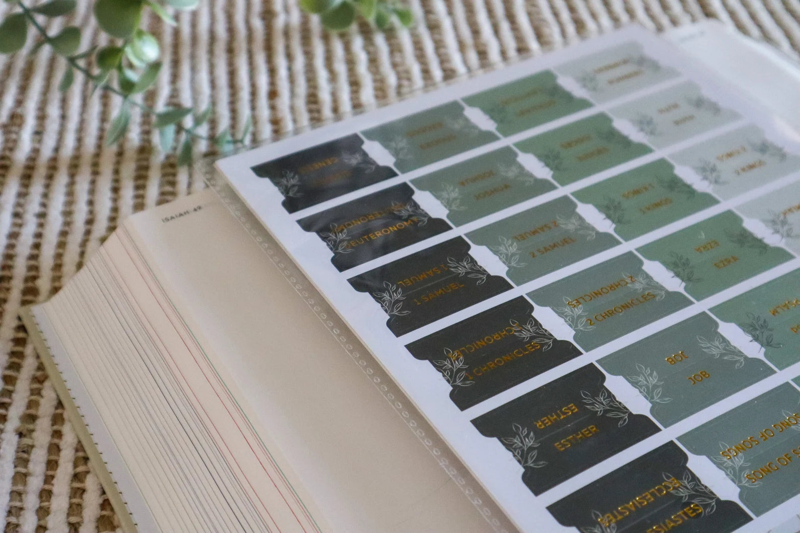 Bible Tabs Pine Bliss | Matte-Coated Sticker Tabs