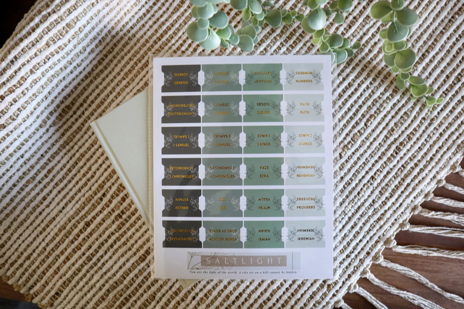 Bible Tabs Pine Bliss | Matte-Coated Sticker Tabs