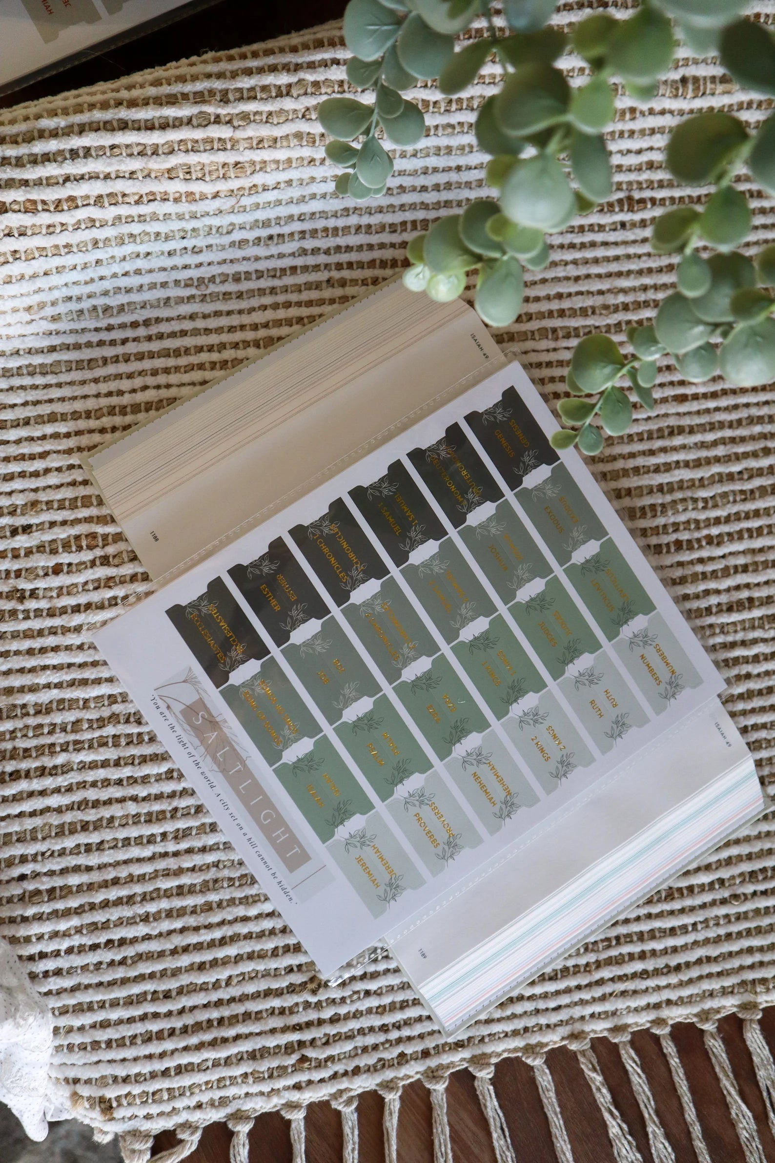 Bible Tabs Pine Bliss | Matte-Coated Sticker Tabs