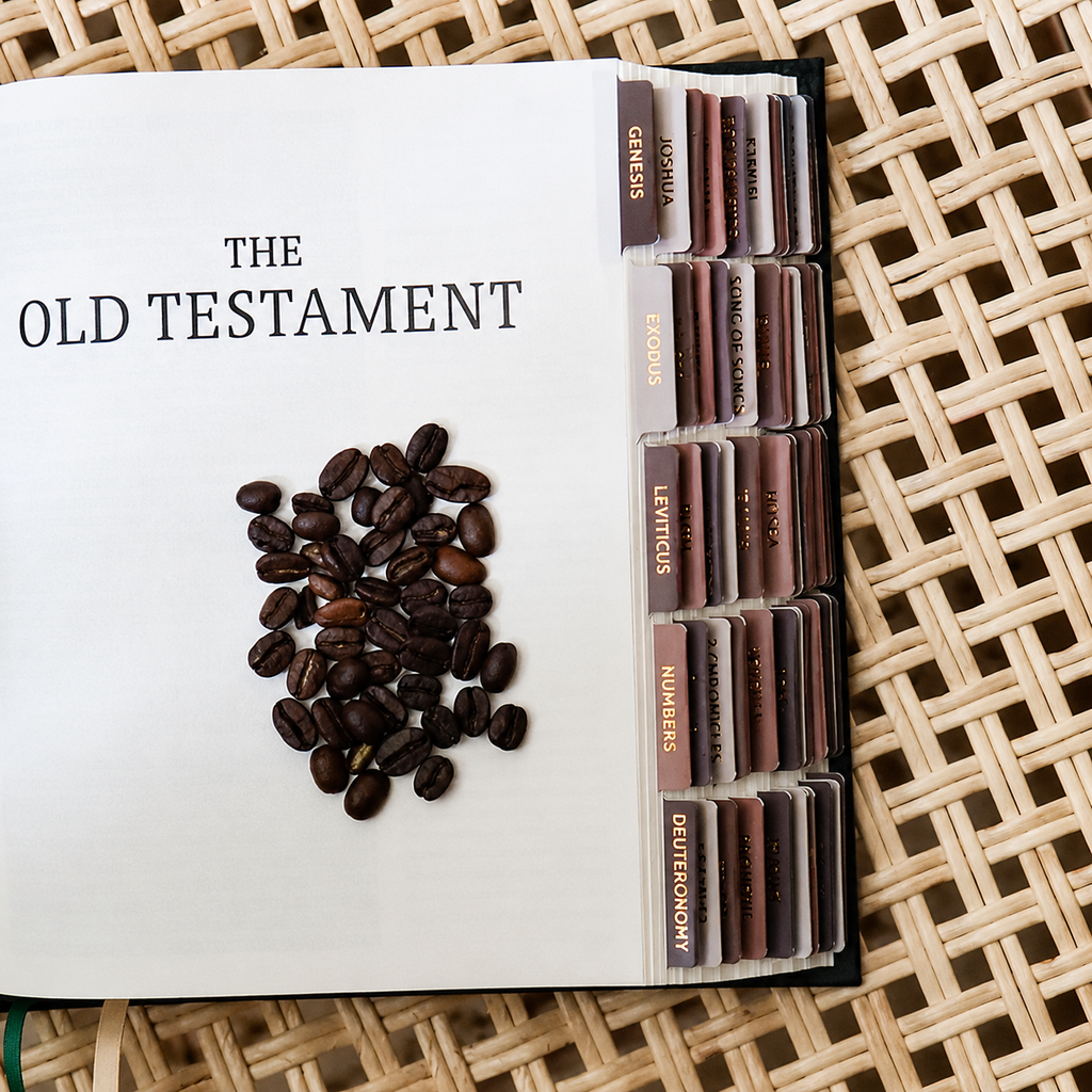 Bible Tabs — Brown + Copper Foil (Matte-Coated)
