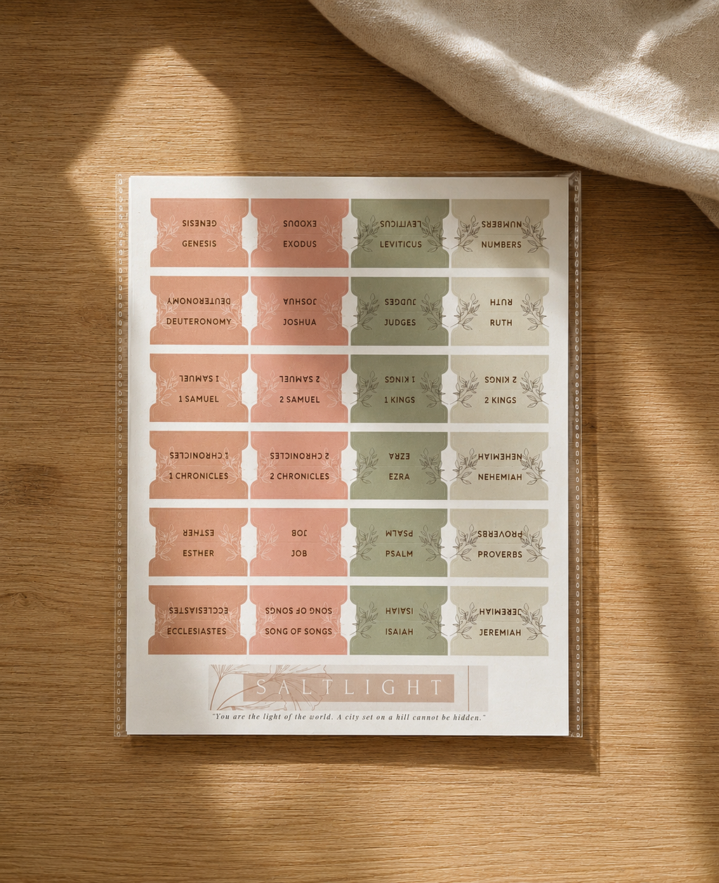 Pestañas adhesivas con diseño floral de primavera de la Biblia | Pestañas adhesivas con revestimiento mate