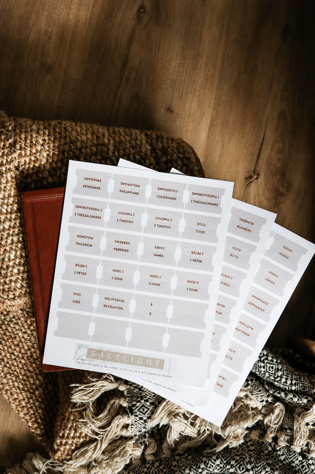 Bible Tabs — Neutral + Copper Foil (Matte-Coated)