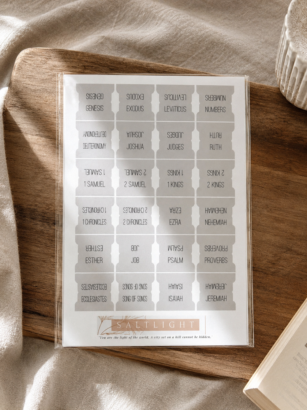 Bible Tabs — Neutral + Black Foil (Matte-Coated)