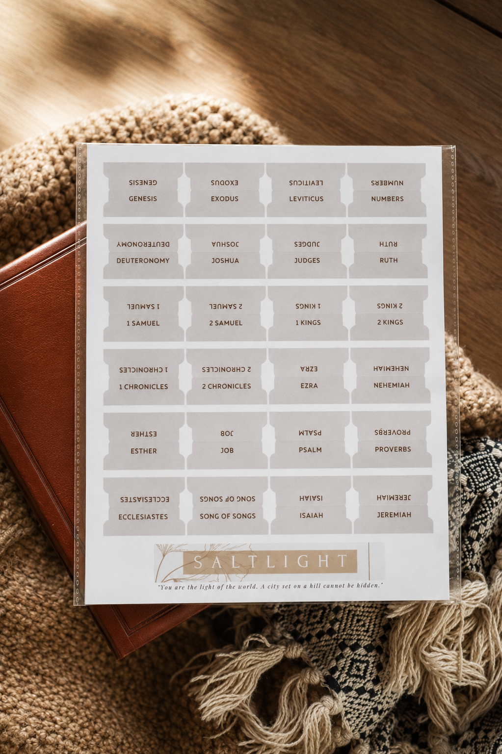 Bible Tabs — Neutral + Copper Foil (Matte-Coated)