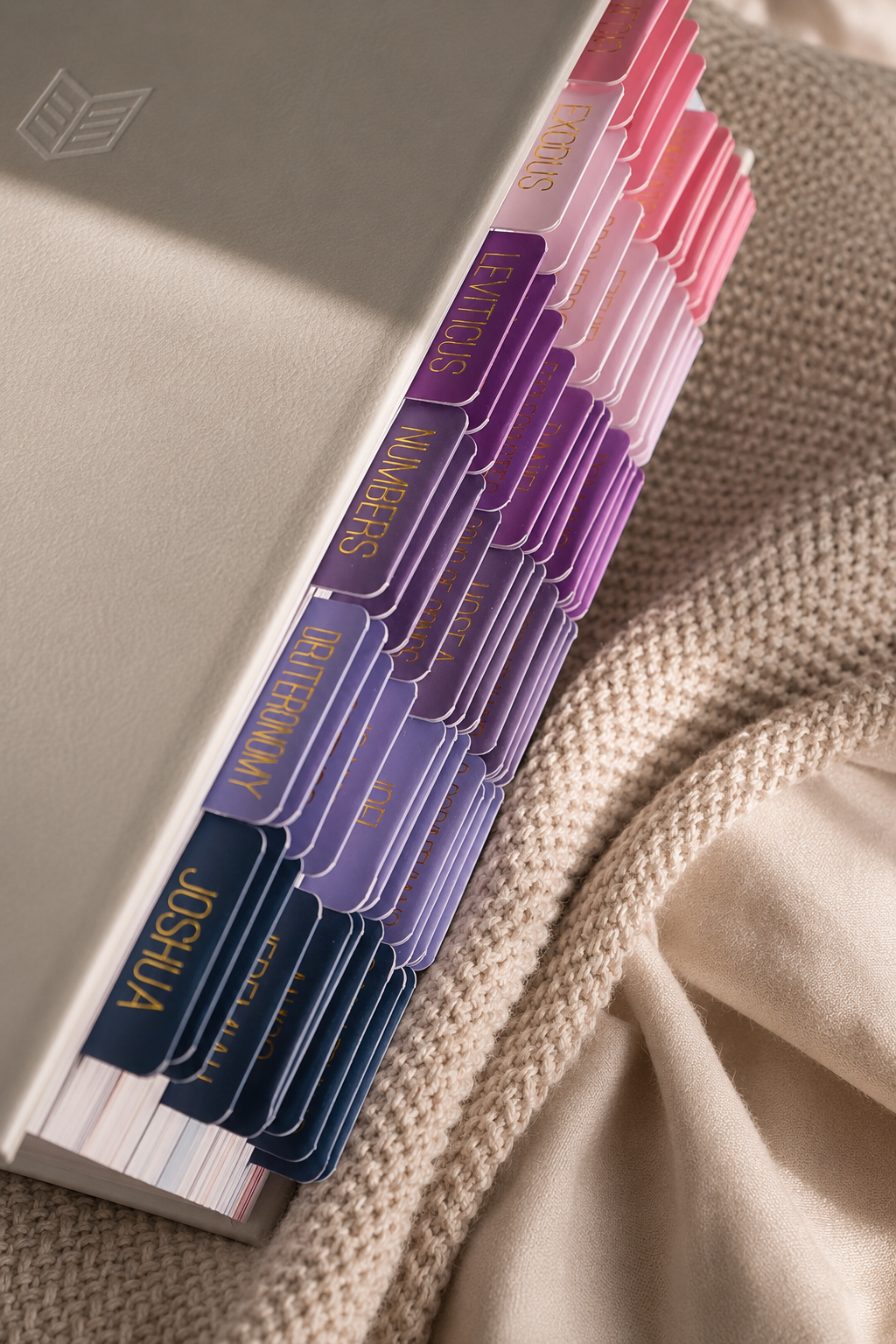 Bible Tabs — Purple + Gold Foil (Matte-Coated)