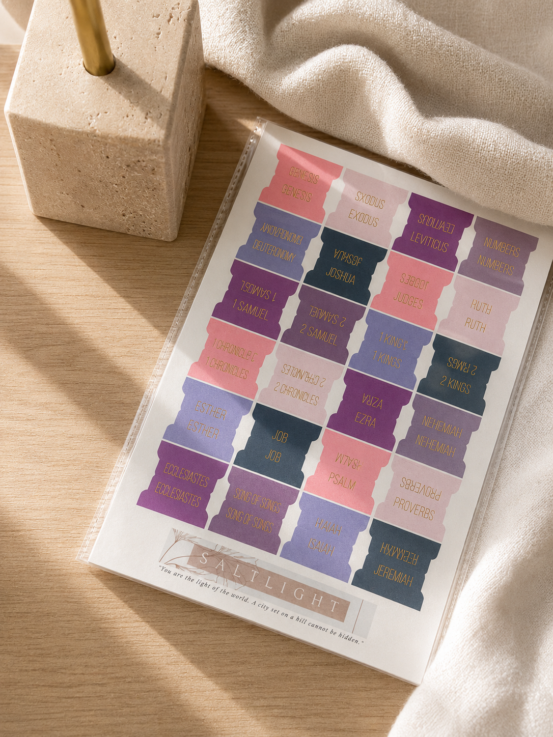 Bible Tabs — Purple + Gold Foil (Matte-Coated)