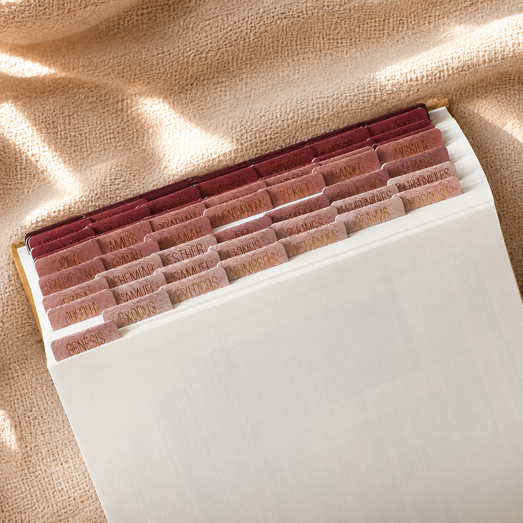Bible Tabs — Rose Floral (2) + Gold Foil (Matte-Coated)