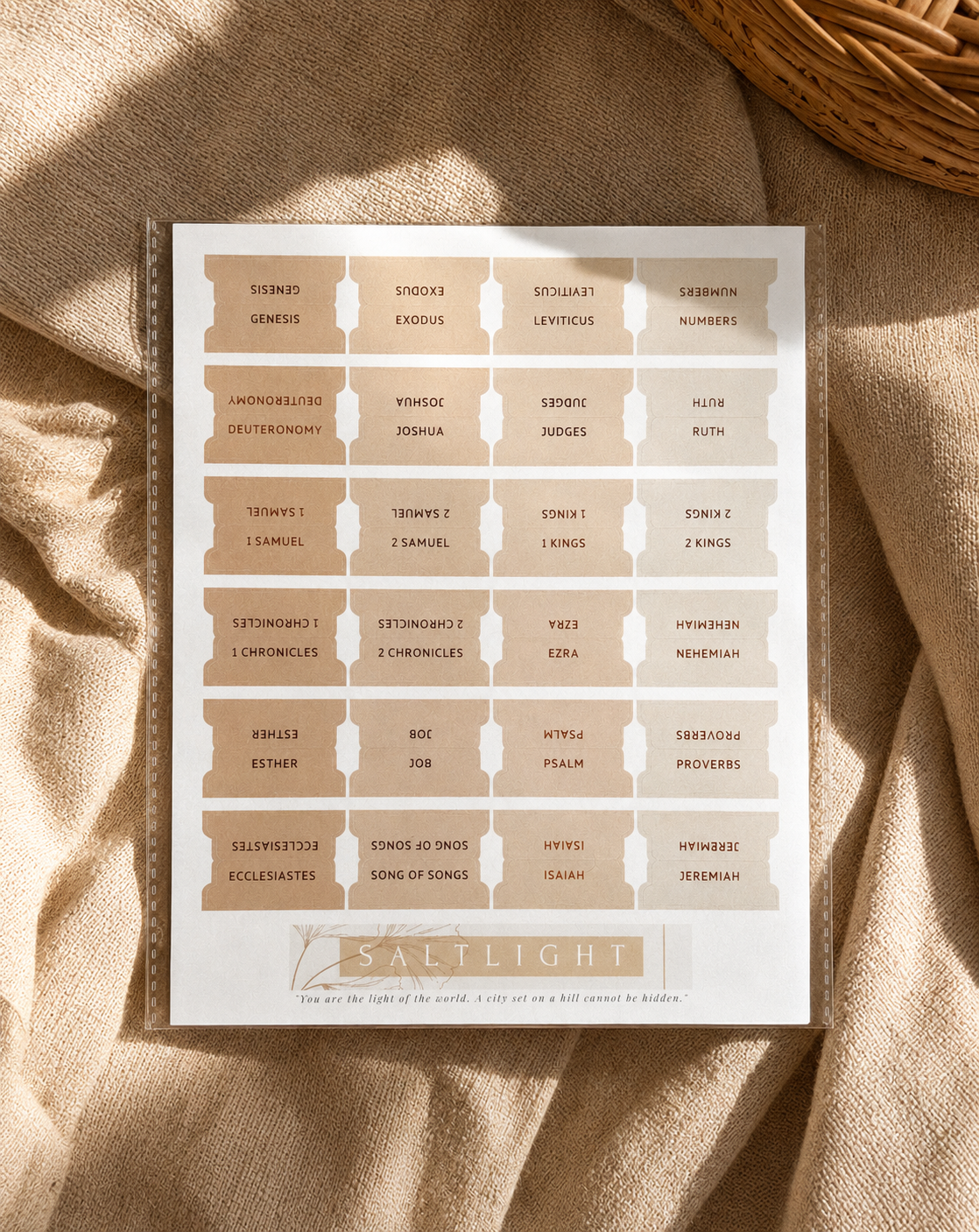 Bible Tabs — Sand + Copper Foil (Matte-Coated)