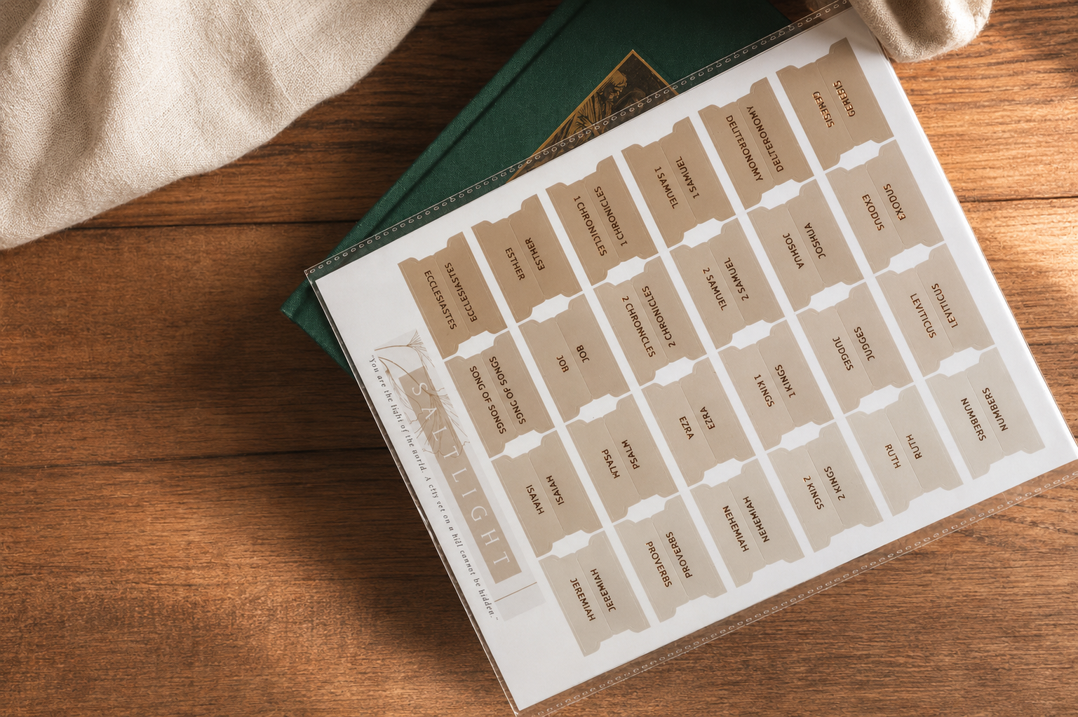 Bible Tabs — Sand + Copper Foil (Matte-Coated)