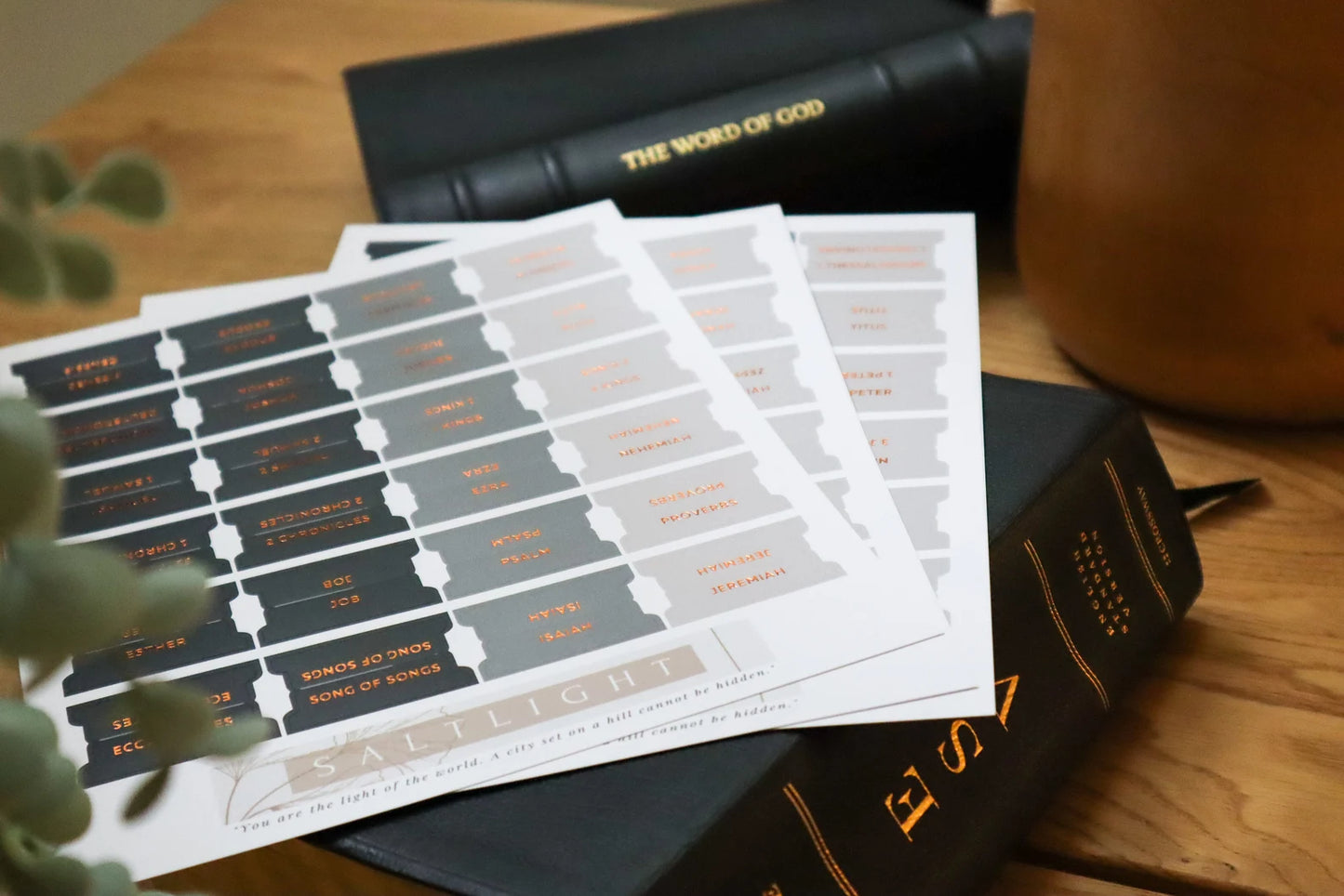Bible Tabs Black Copper & Matte-Coated Sticker Tabs